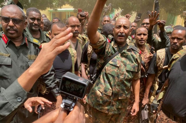 Sudanese army chief Abdel Fattah al-Burhan rallies his troops battling rival paramilitaries in the capital Khartoum on Tuesday