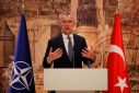NATO Secretary-General Stoltenberg speaks during a press conference in Istanbul