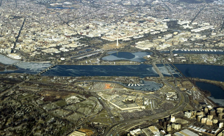 An aerial view of Washington D.C., January 28, 2005, features the major landmarks of the U.S. capita..