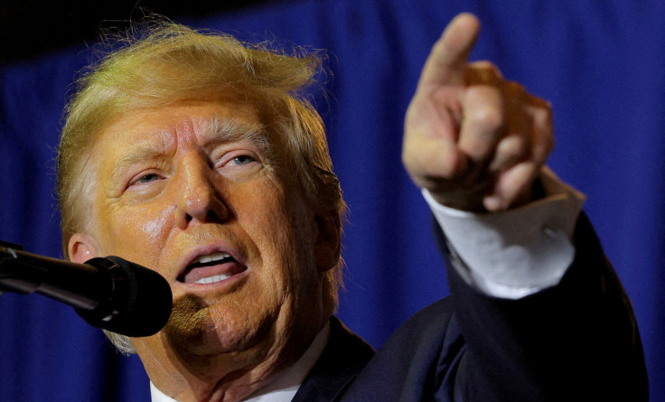 Former U.S. President and Republican presidential candidate Donald Trump attends a campaign event in Manchester,