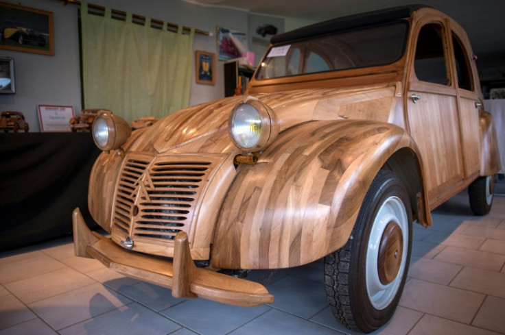 Michel Robillard spend five years handbuilding the wooden 2CV Citroen