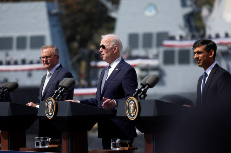 U.S. President Biden meets with Australian PM Albanese and British PM Sunak at Naval Base Point Loma in San Diego