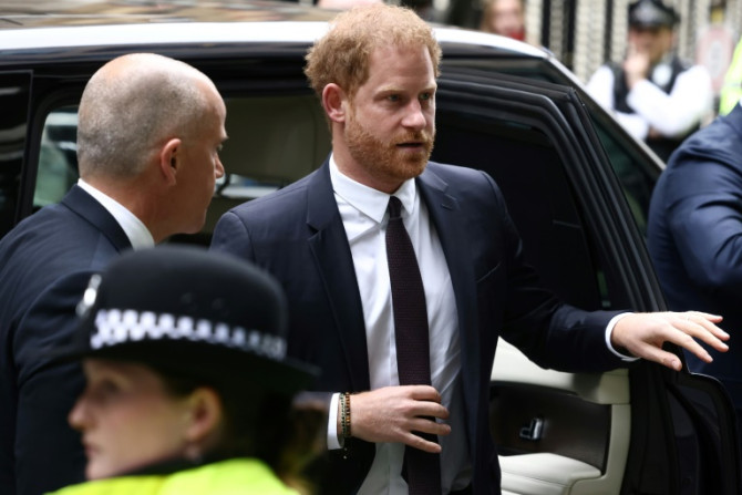 Britain's Prince Harry arriving at the Royal Courts of Justice in London on Tuesday