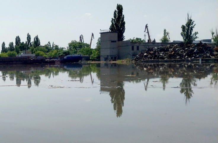 Part of the flooding in Kherson on Tuesaday