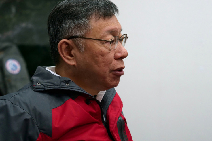 Taipei Mayor Ko Wen-je speaks during an interview with Reuters in his office at the Taipei City Hall