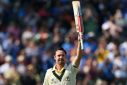 Australia's Travis Head celebrates reaching his century against India in the World Test Championship final