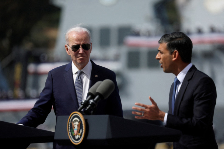 U.S. President Biden meets with Australian PM Albanese and British PM Sunak at Naval Base Point Loma in San Diego