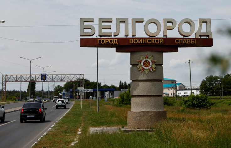 A view shows a stele in Belgorod