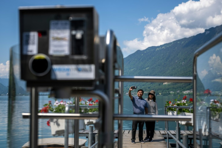 The turnstile which selfie hunters must pay to pass to get onto Iseltwald's famous pier