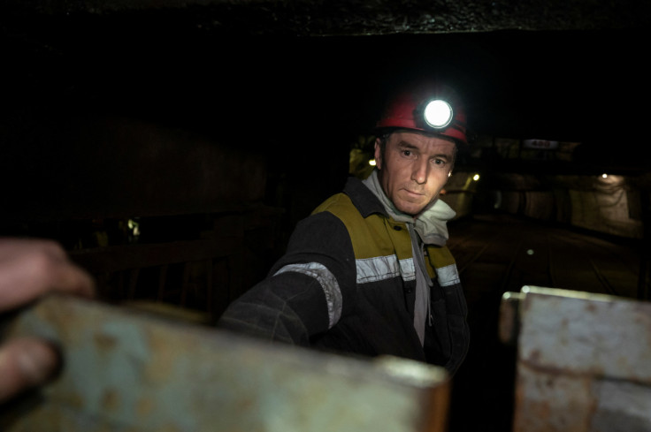 Miner works inside a coal mine in Dnipropetrovsk region