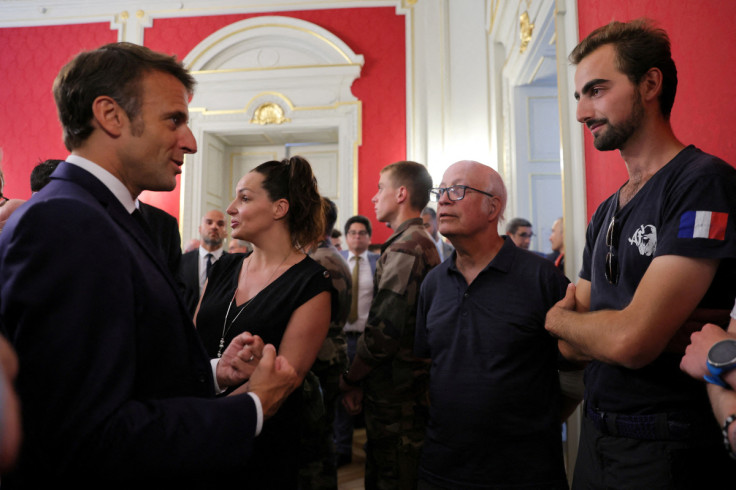 French President Macron in Annecy the day after knife attack