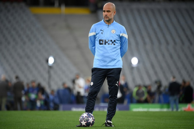 Pep Guardiola oversees Manchester City's training session in Istanbul on Friday, ahead of the Champions League final