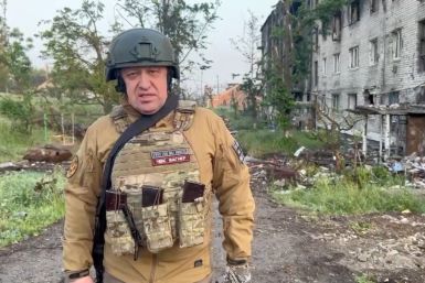 Founder of Wagner private mercenary group Yevgeny Prigozhin makes a statement in Bakhmut