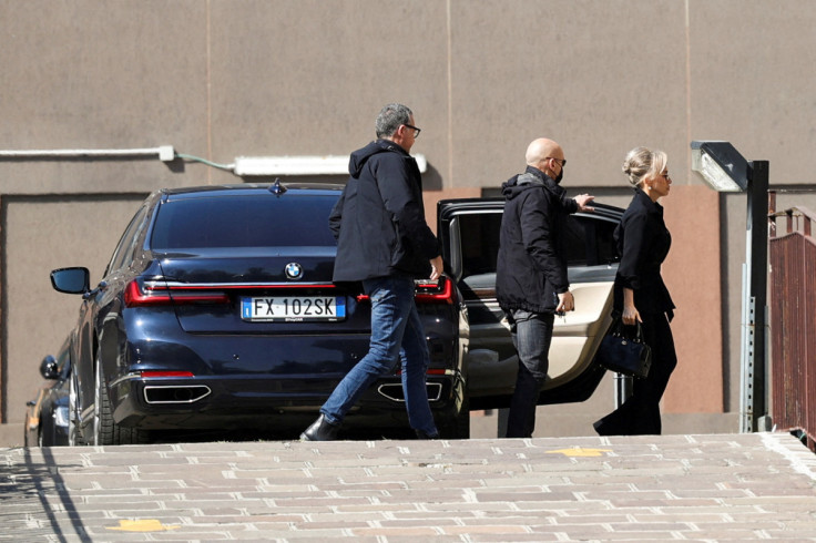 Former Italian Prime Minister Silvio Berlusconi's daughter, Marina Berlusconi, arrives at 'San Raffaele' hospital where Berlusconi is hospitalised