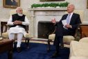 U.S. President Joe Biden meets with India's Prime Minister Narendra Modi at the White House in Washington