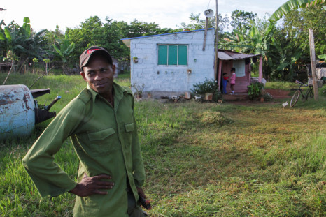 Farm worker Onelvis Despaigne speaks to Reuters near Bejucal, Cuba