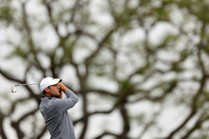 World number one Scottie Scheffler plays a shot on the 14th hole during a practice round prior to the 123rd US Open at Los Angeles Country Club