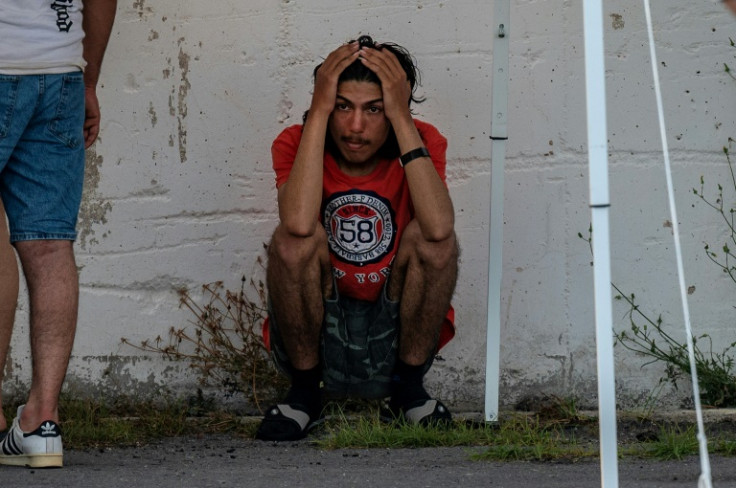 A rescued survivor of the shipwreck at the Greek port of Kalamata on Wednesday