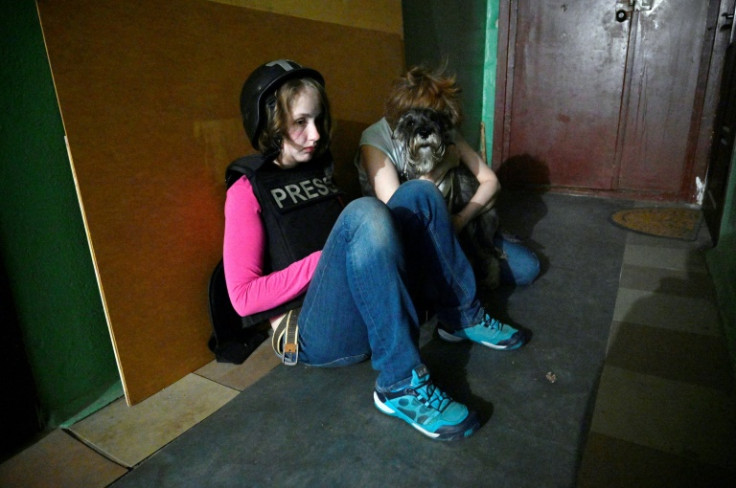 Some Kyiv residents prefer to take shelter in the corridors of residential buildings