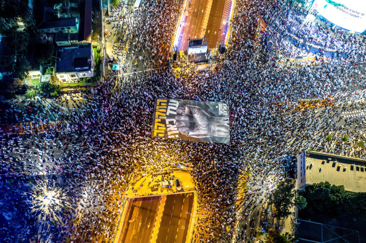 Protest against Israel's judicial overhaul in Tel Aviv