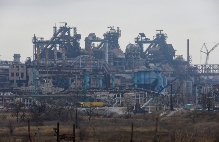 A view shows destroyed Azovstal plant in Mariupol
