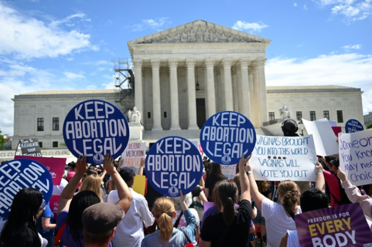 Abortion rights supporters outside the US Supreme Court