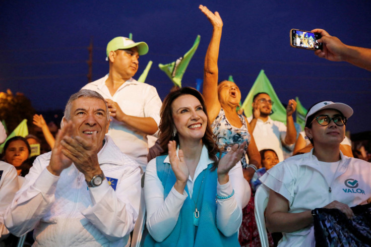 Guatemalan presidential candidate Zury Rios attends an event of her campaign rally, in Guatemala City