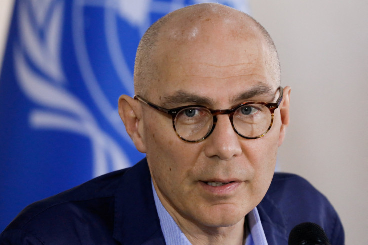 UN High Commissioner for Human Rights Volker Turk holds a news conference in Caracas