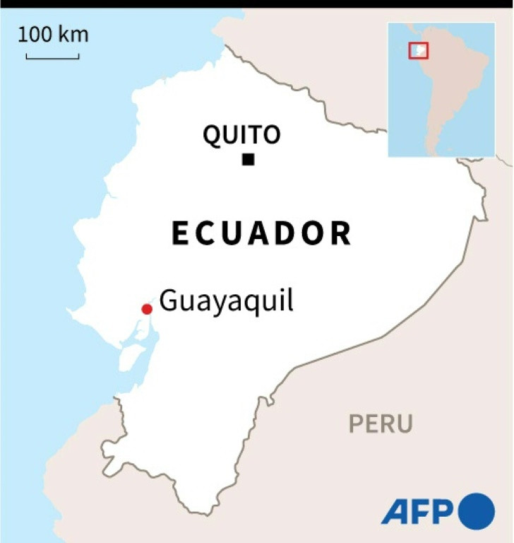 Map of Ecuador locating the city of Guayaquil