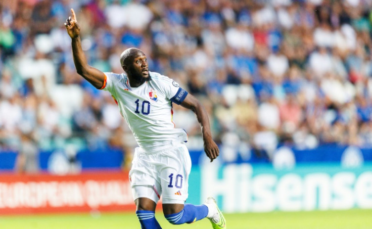 Romelu Lukaku wore the captain's armband and scored twice for Belgium