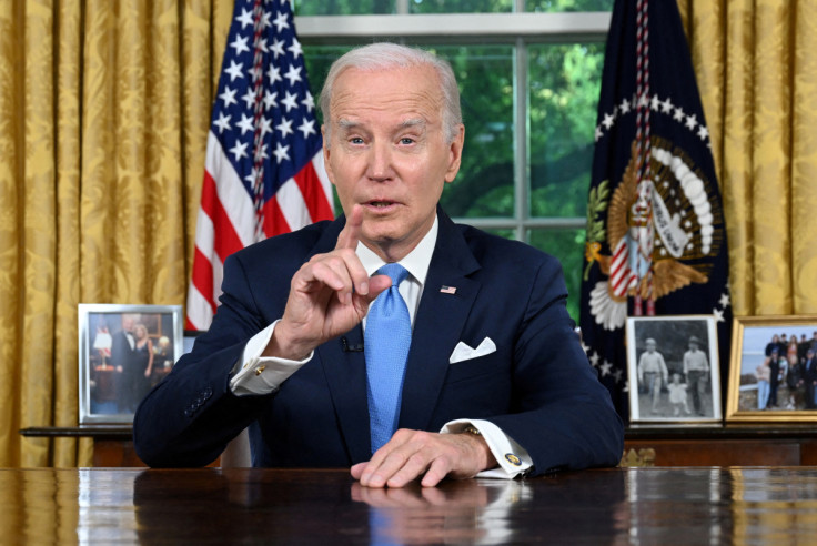 U.S. President Biden delivers a speech about bipartisan legislation that lifts federal government's $31.4 trillion debt ceiling