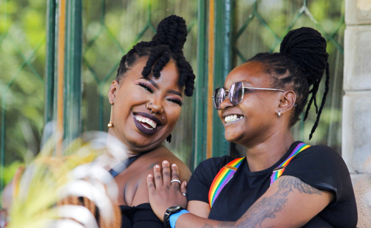 Participants react as they attend the Badilika festival to celebrate the LGBT rights in Nairobi