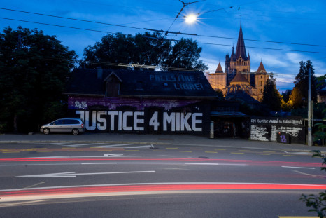 Graffiti calling for justice for Mike Ben Peter in Lausanne