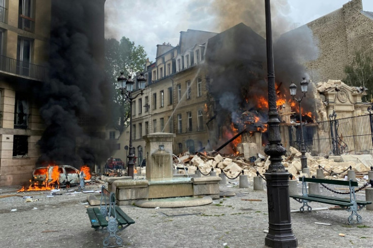 The blast sparked a fire and building collapse in the Paris capital's fifth arrondissement