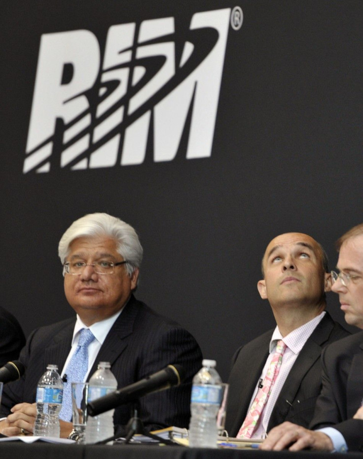 RIM Co-CEOs Lazaridis and Balsillie attend the firm's annual general meeting of shareholders in Waterloo