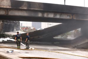A section of the Interstate 95 in Philadelphia, which collapsed on June 11, reopened Friday ahead of schedule