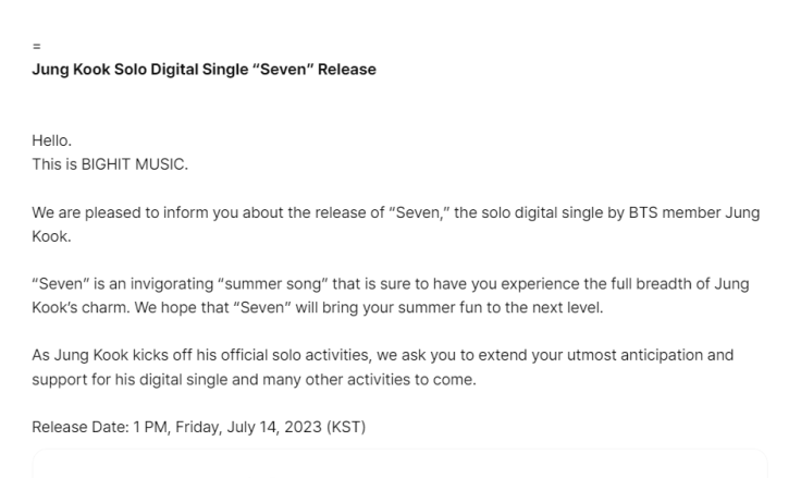 "Seven" Release