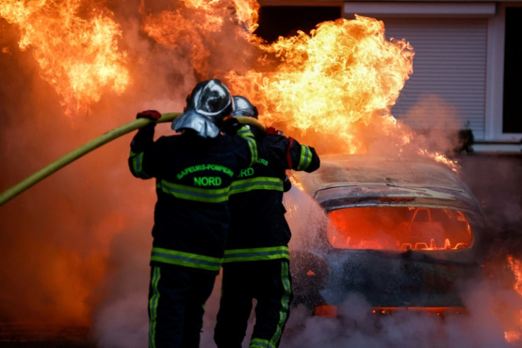 Firefighters in and around Lille spent the night rushing from blaze to blaze
