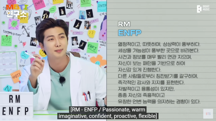 BTS RM's True Personality Revealed: Here's What His MBTI Test Shows