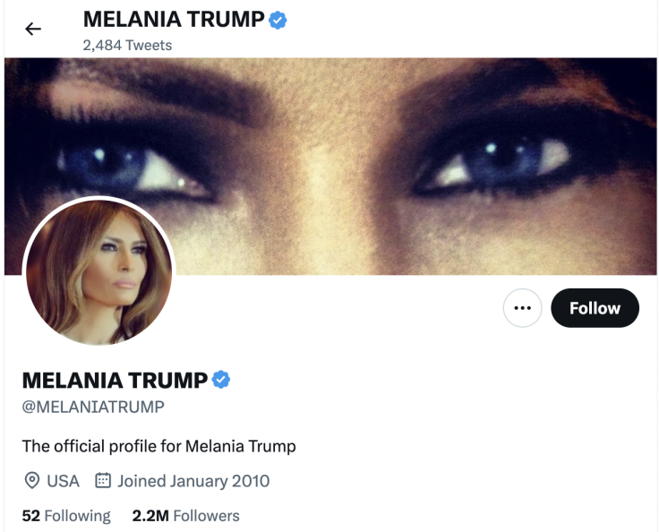 Melania Trump's Twitter account