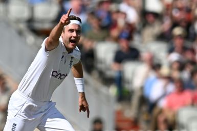 Landmark success - England's Stuart Broad celebrates after taking his 600th Test wicket, against Australia at Old Trafford