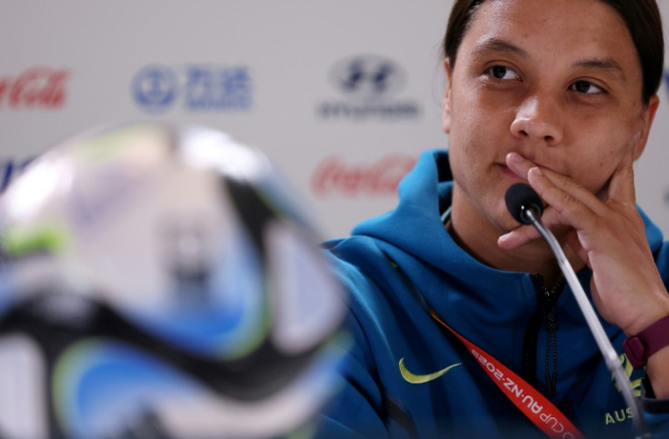 Australia forward Sam Kerr on the eve of the Women's World Cup football match between Australia and Ireland