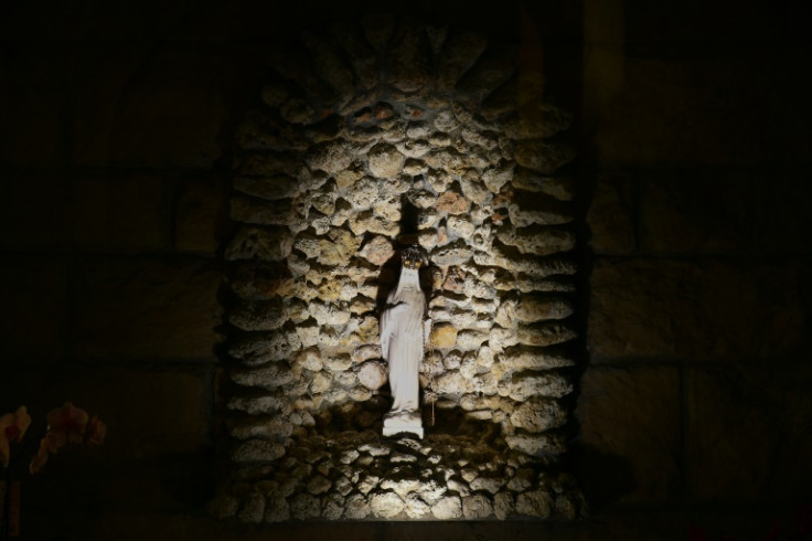 The "bleeding" statue of the Virgin Mary in a church in Civitavecchia near Rome