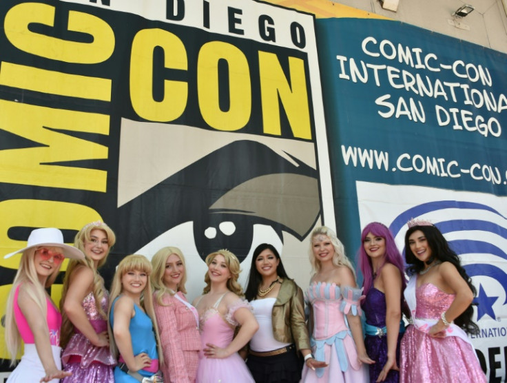 Barbie cosplayers at Comic-Con on July 20, 2023