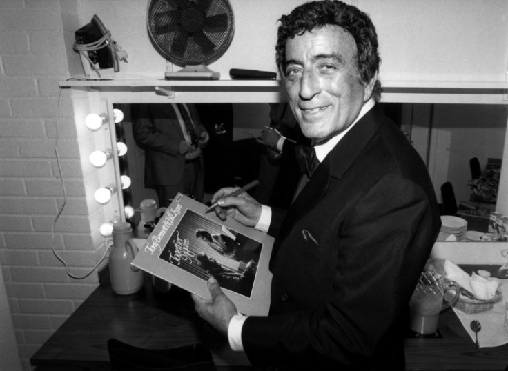 US singer Tony Bennett, seen here after a 1988 concert in Stockholm, served in Europe in World War II