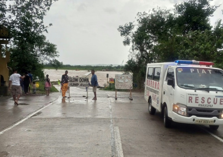 A bridge is washed out in Cagayan province, Philippines, after a river overflowed due to heavy rains brought by Typhoon Doksuri