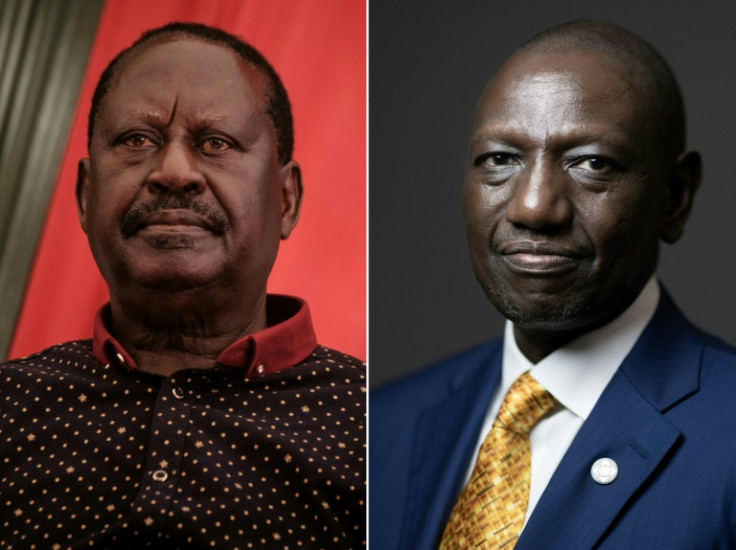 Since veteran politician Raila Odinga (L) urged Kenyans to take to the streets in March, his Azimio alliance has held nine days of protests against President William Ruto's (R) government