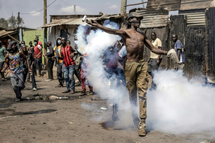 Campaigners have denounced the police for firing tear gas and live rounds to disperse stone-throwing protesters