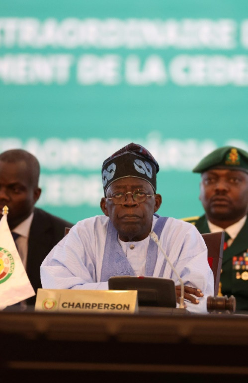 Tough line: ECOWAS chairman Bola Tinubu, who is also president of Nigeria