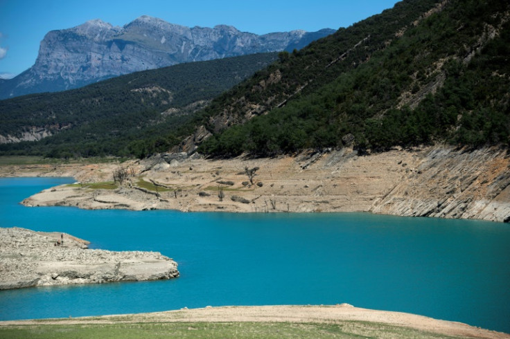 The Mediano reservoir pictured in late July, at just over 25 percent capacity